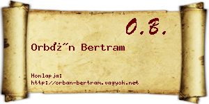 Orbán Bertram névjegykártya
